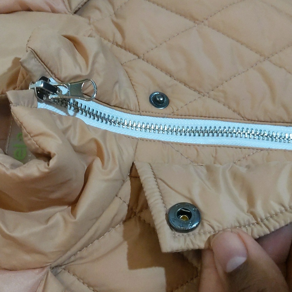 Sela| Tan Unisex Onesie Snowsuit buttoned and zippered with zippered pockets - Picture 7 of 13